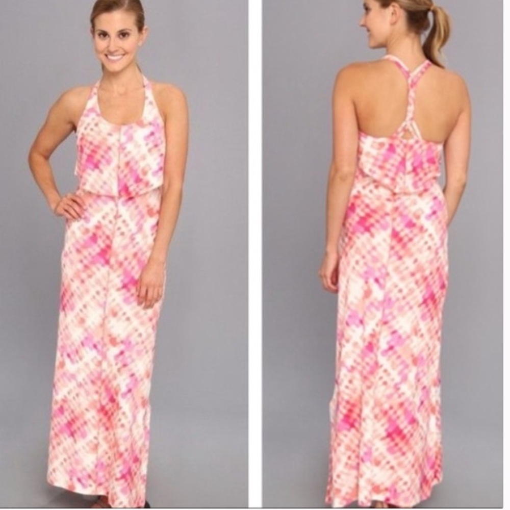 Patagonia Pink and Cream Tie-Dye Maxi Dress